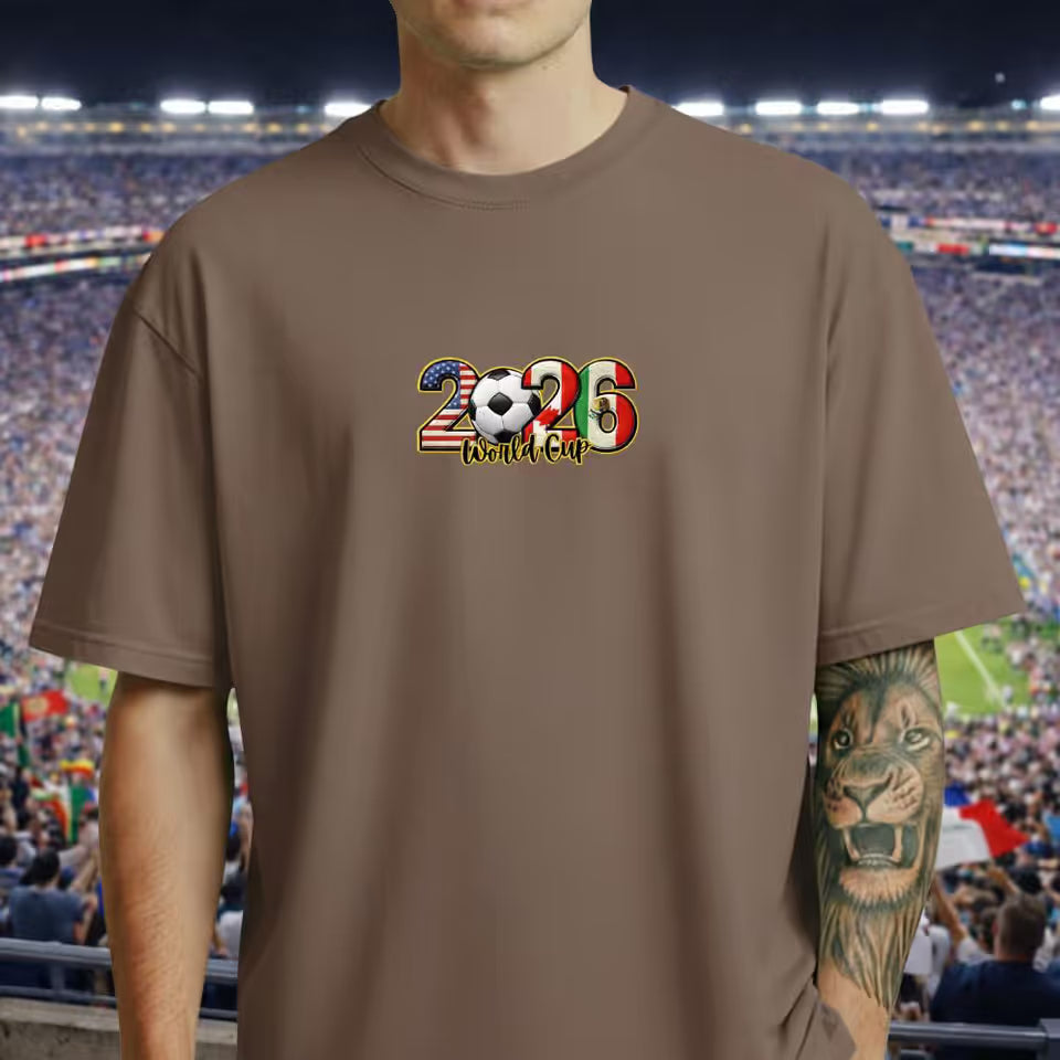 Embroidered World Cup 2026 T-Shirt - USA, Canada & Mexico Soccer Fan Tee