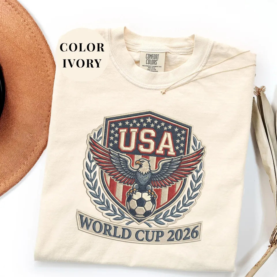 USA Soccer Embroidered Eagle T-Shirt