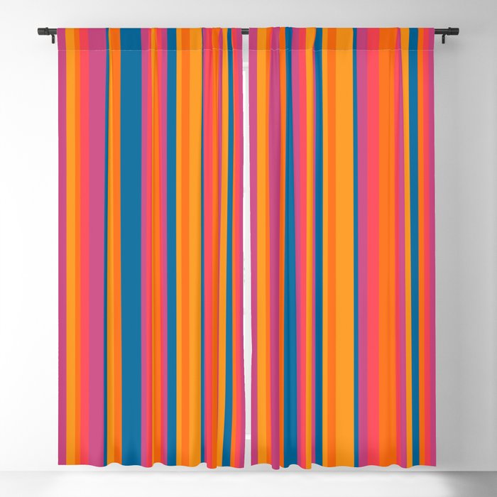 Classic Stripes III - Retro Rainbow Window Curtain Gallery Image 5