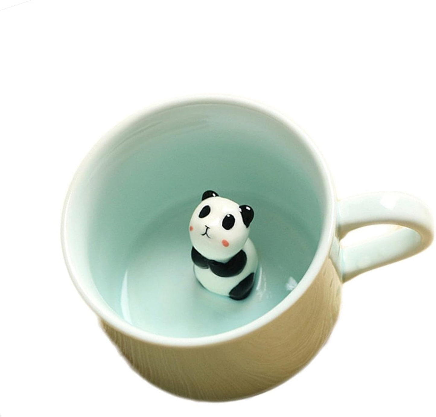 ZaH 3D Mug Animal Inside Cup Cartoon Ceramics Figurine Teacup for Boys Girls Kids Women Men Coffee Mug (8 oz Panda)