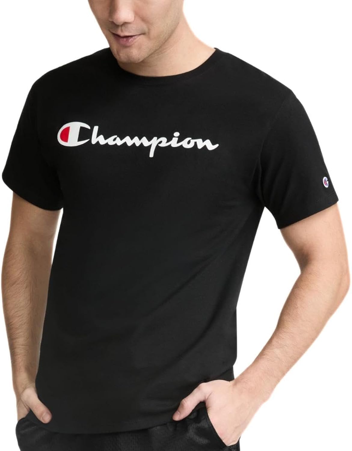 Men's Graphic Short Sleeve T-Shirt, Standard Fit, Classic Script Logo, Midweight 100% Cotton