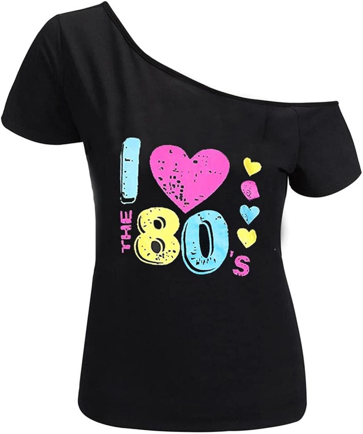 Women’s Short Lips Print Causal Off The Shoulder Plus Size T-Shirt Tops