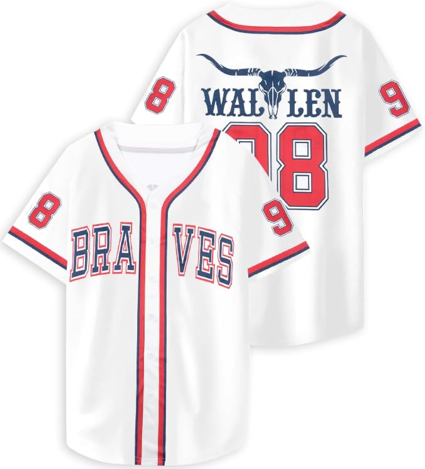 98 Baseball Shirt Women Cow Skull Graphic Fan Tshirt V Neck Country Vintage Jersey Button Down Short Sleeve Tops