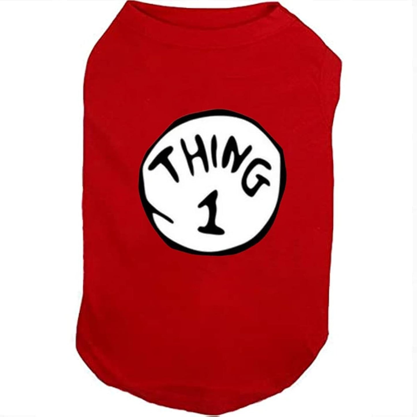 Dog Shirts for Pet Clothes Soft Breathable Puppy Shirts Pop Culture Thing 1 to Thing 9 Printed Pet T-Shirt (RED-1, Medium)