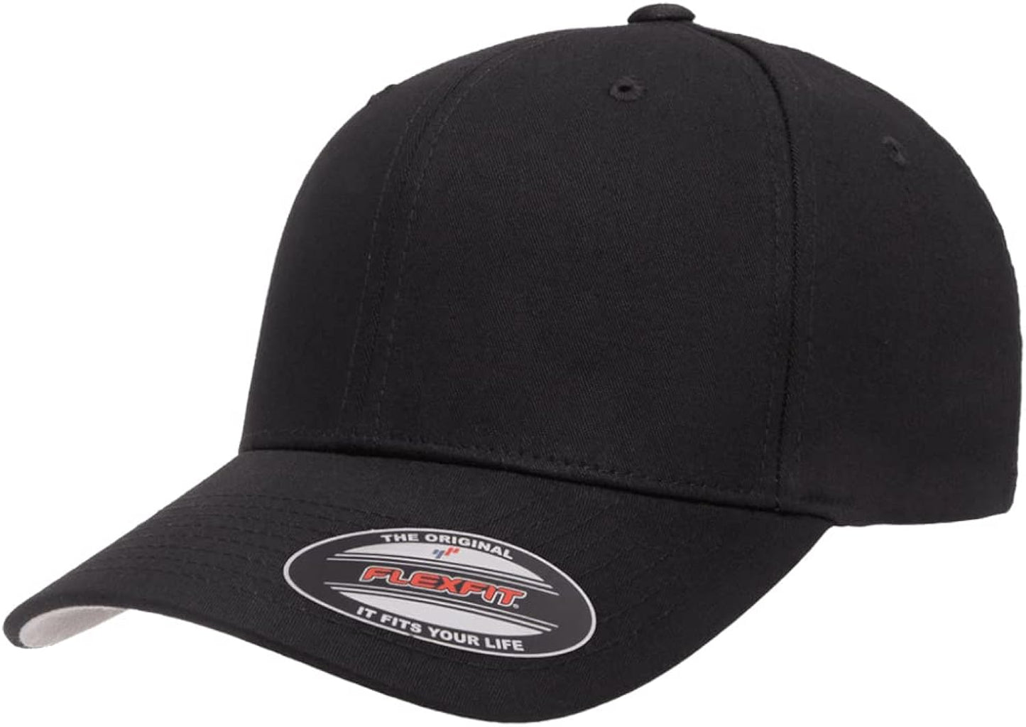Flexfit 5001 Standard Cotton Twill Structured 6-Panel Fitted Baseball Cap | Bulk Pack Available