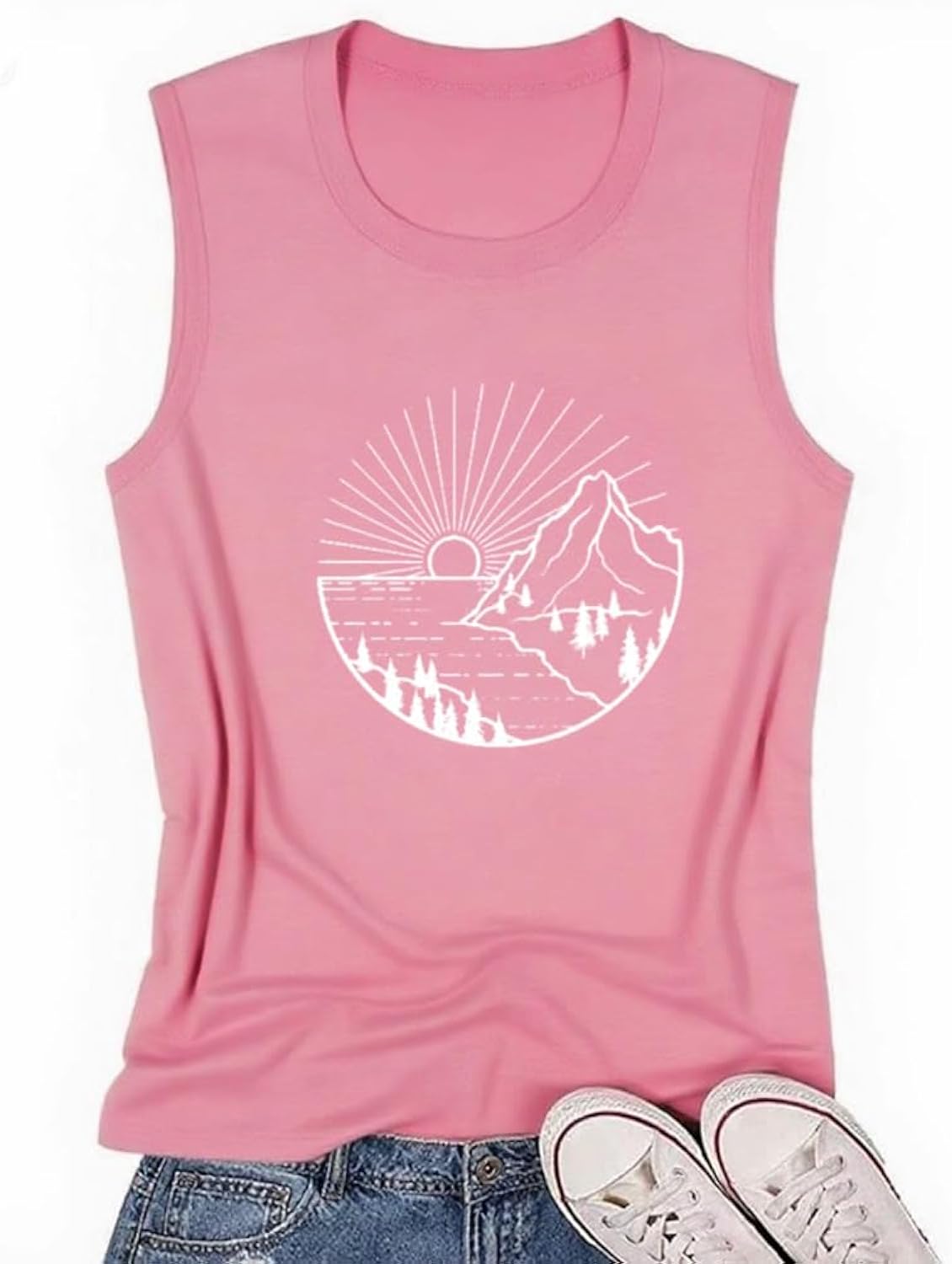 Funny Graphic Shirts for Women Summer Casual Tank Tops Outdoor Workout Tank
