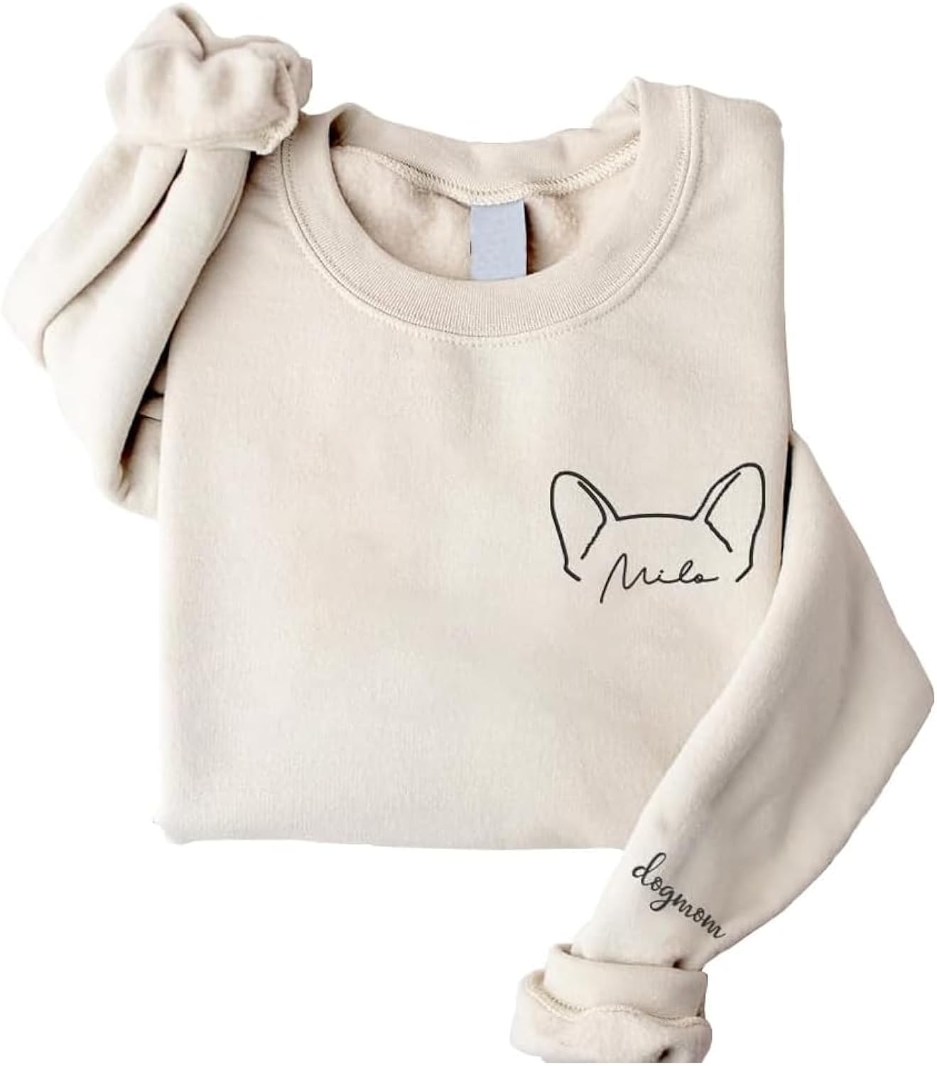 Custom Dog Embroidered Sweatshirt for Women Dog Mom Pet Lovers Gifts Christmas Mothers Day