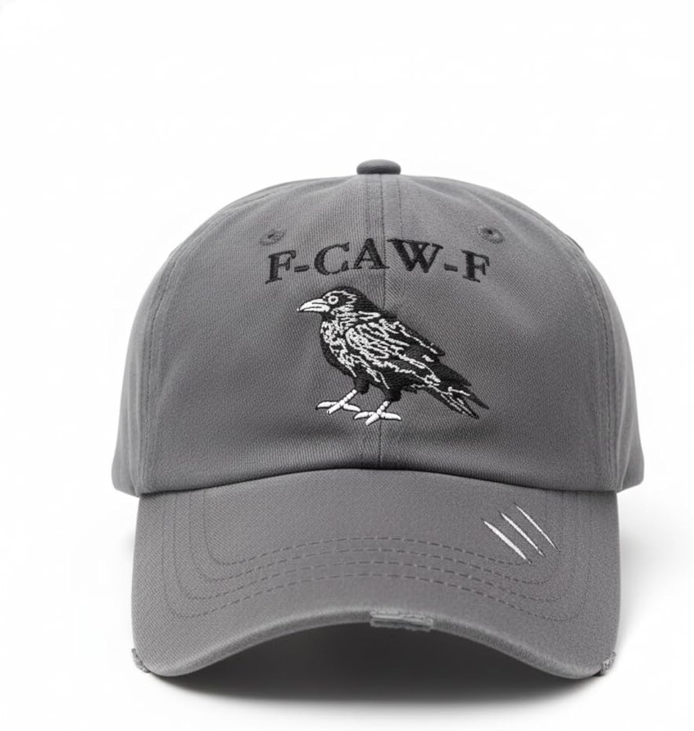 F-Caw-F Crow Hat,Adjustable Vintage Raven Embroidered Baseball Cap,for Men and Women