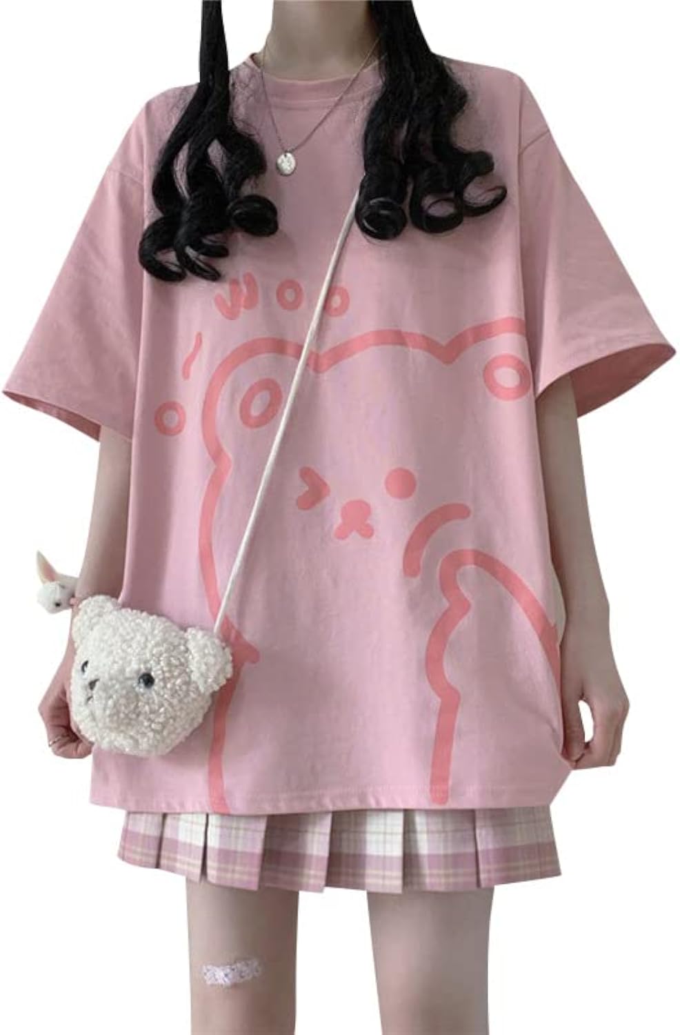 Womens Kawaii Shirt Aesthetic Shirts Harajuku Japanese Streetwear Cutecore Bear Graphic Tees Oversized T Shirts