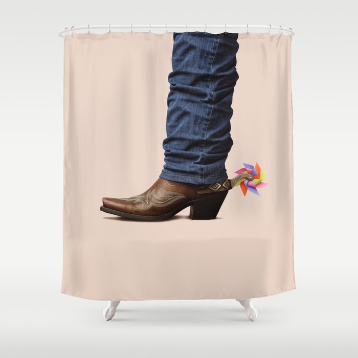 Funny Cowboy Shower Curtain Gallery Image 1