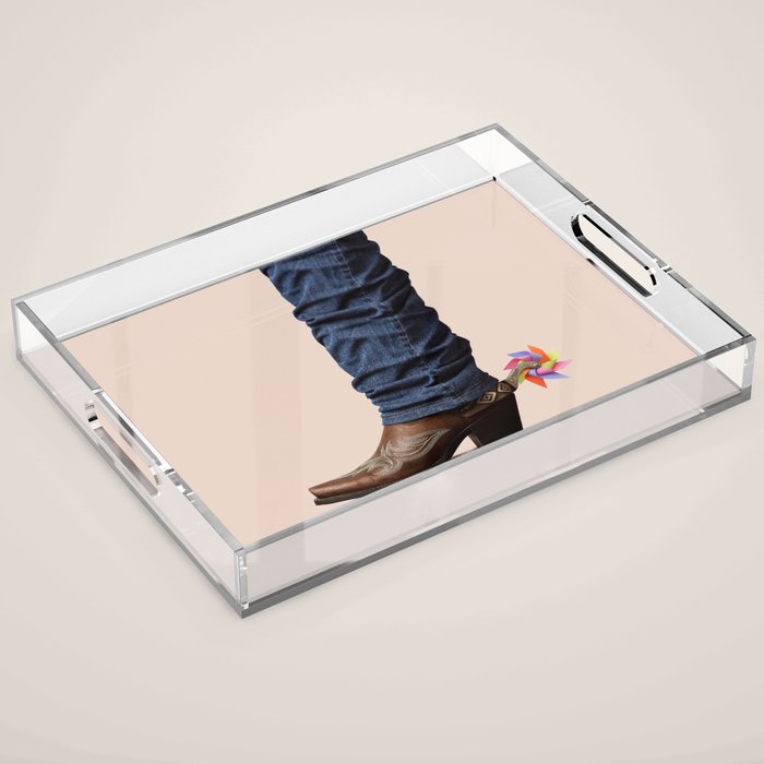 Funny Cowboy Acrylic Tray Gallery Image 1