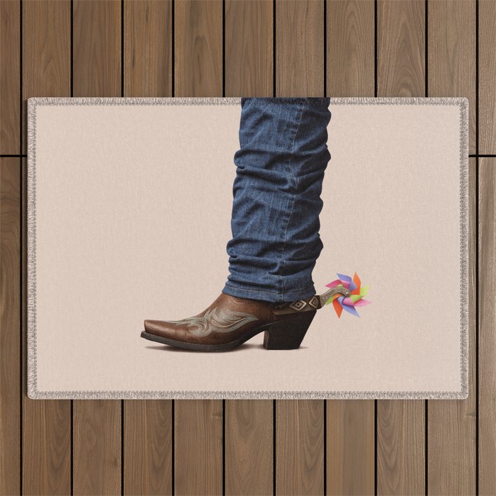 Funny Cowboy Outdoor Rug Gallery Image 1