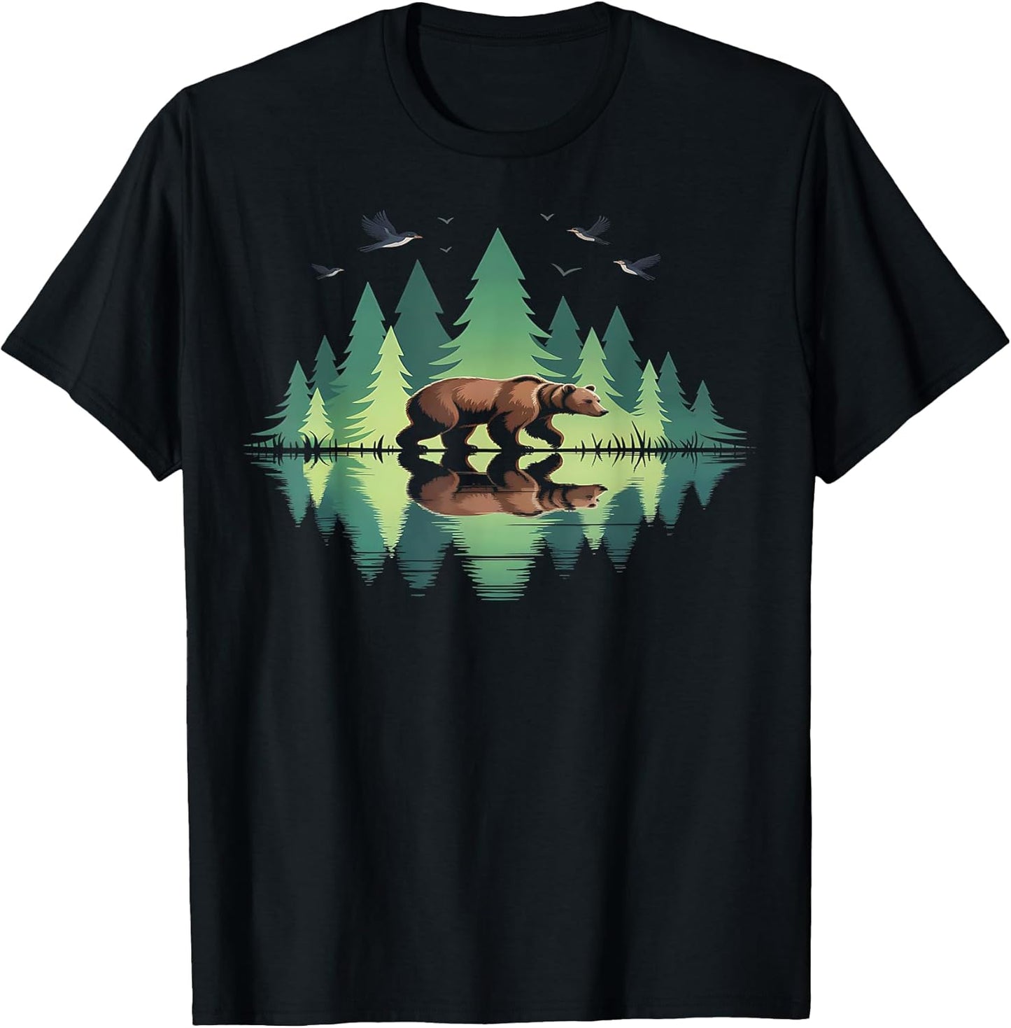 Retro Forest Trees Outdoors Wildlife Bear