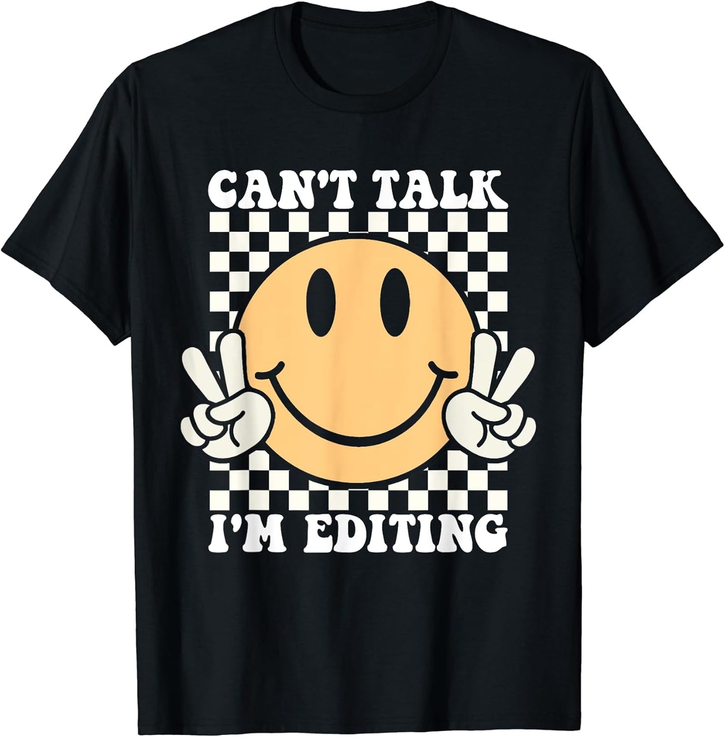 Funny Face Can't Talk I'm Editing Crewneck Gifts