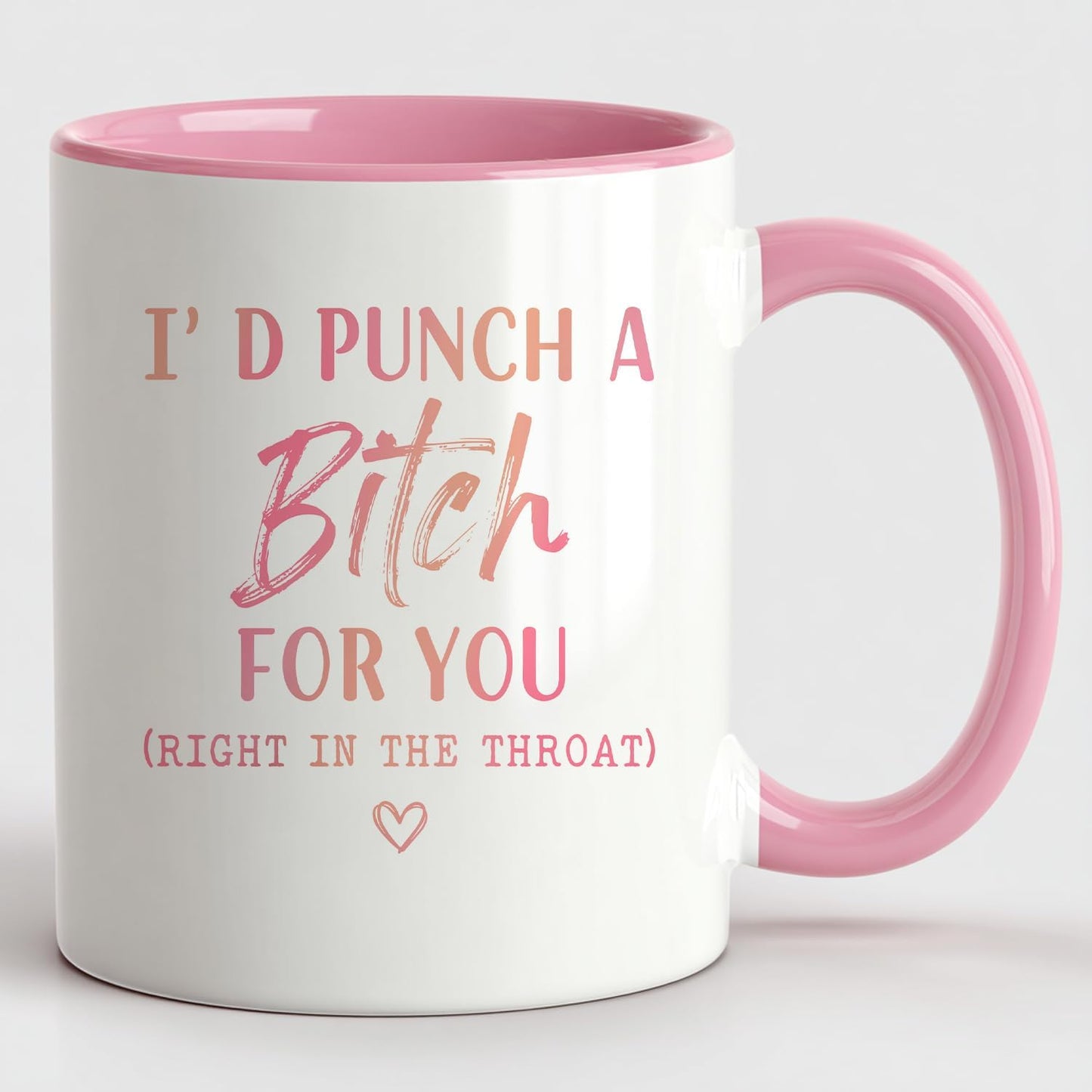 I'd Punch a Bitch for You Coffee Mug, Funny Bad Assed Women's Gifts for Women, Mom, Sister, Bff, Friend, Aunt, Boss, Coworker Christmas Birthday mothers day