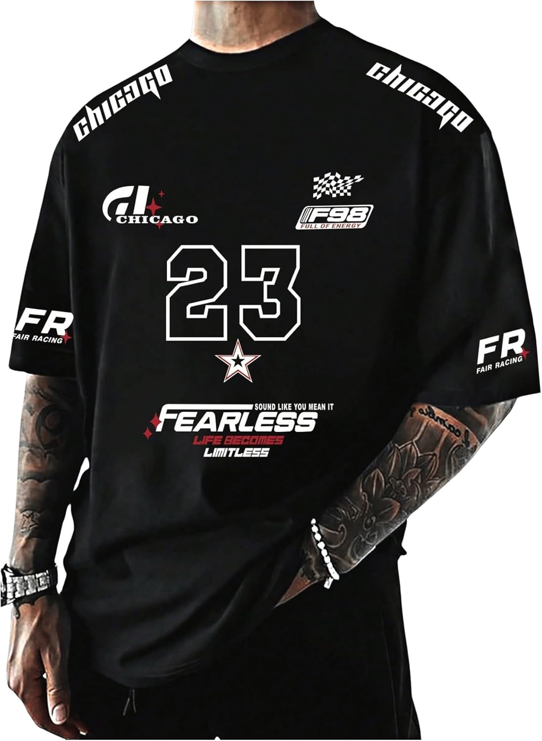 Men's Number Graphic Jersey Shirt Racing Short Sleeve Shirts Summer Vintage Y2K Streetwear T Shirts