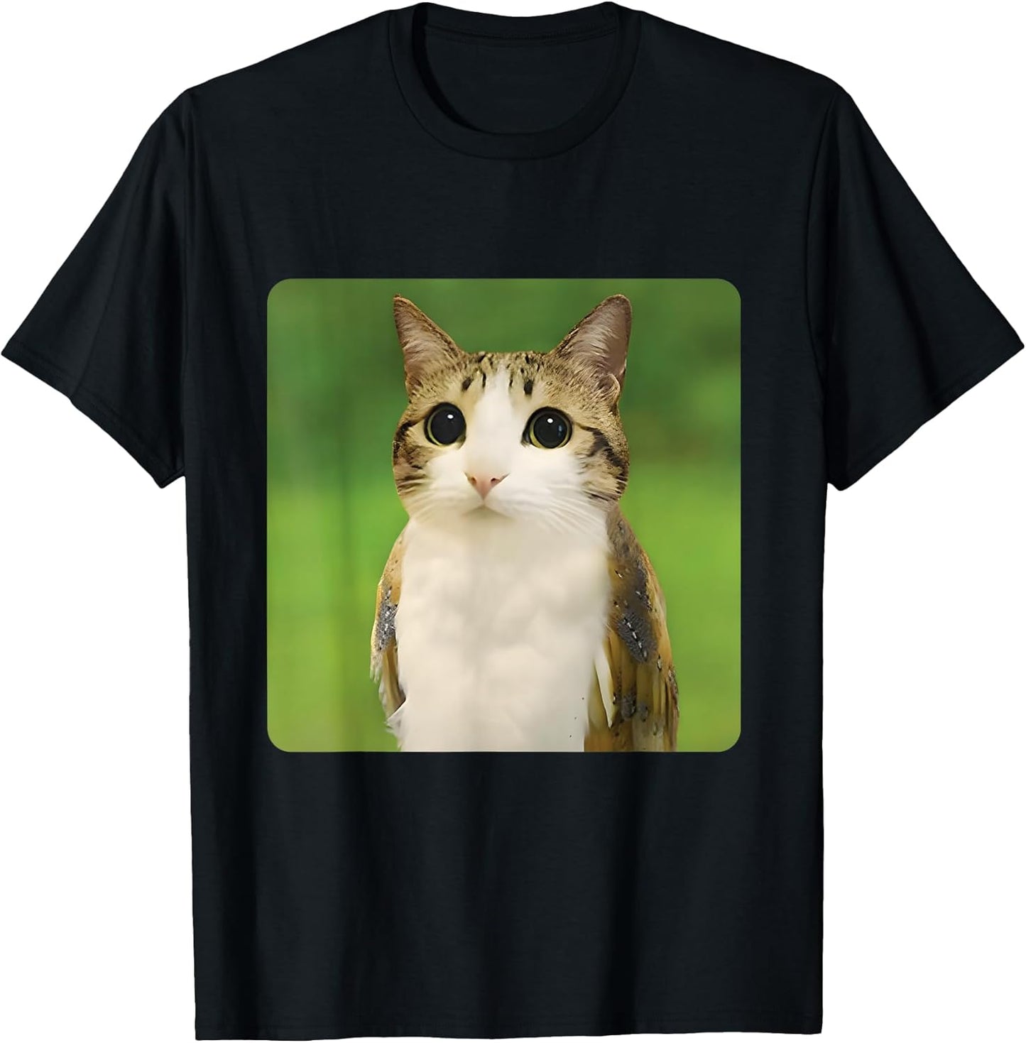 Funny Cat Owl Meme Brainrot Cursed Gen Z Tees