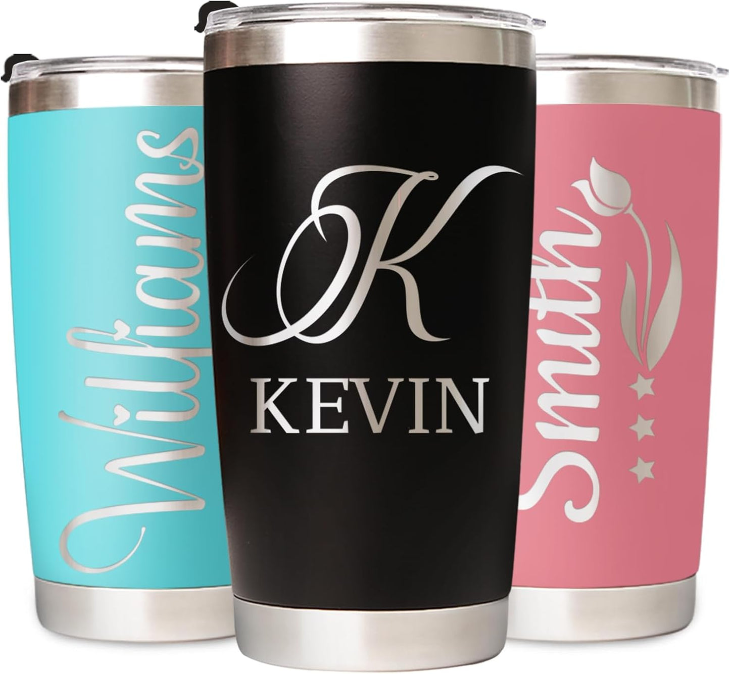Made in USA - Personalized Tumbler with Engraved Name - Custom Coffee Mug Cup 20 Oz with Lid - Customized Employee Appreciation Gifts - Personalized Gifts for Men Women - Customized By Enterprise