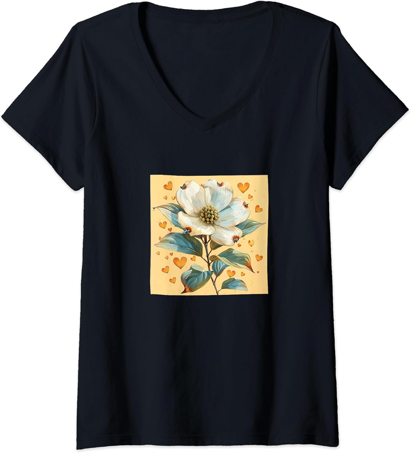 Dogwood Flowers With Hearts Around Boho Merch