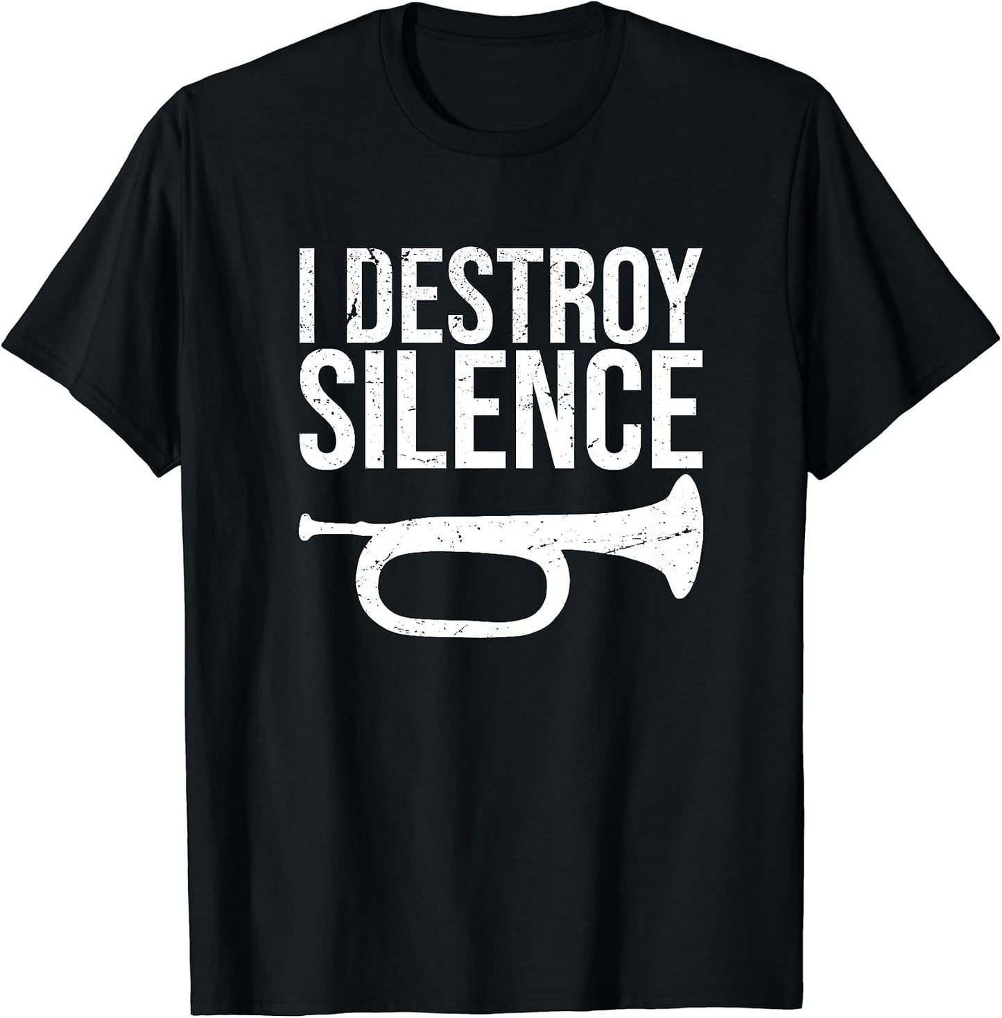 I Destroy Silence, Jazz Concert, Marching Band Funny Bugle T-Shirt