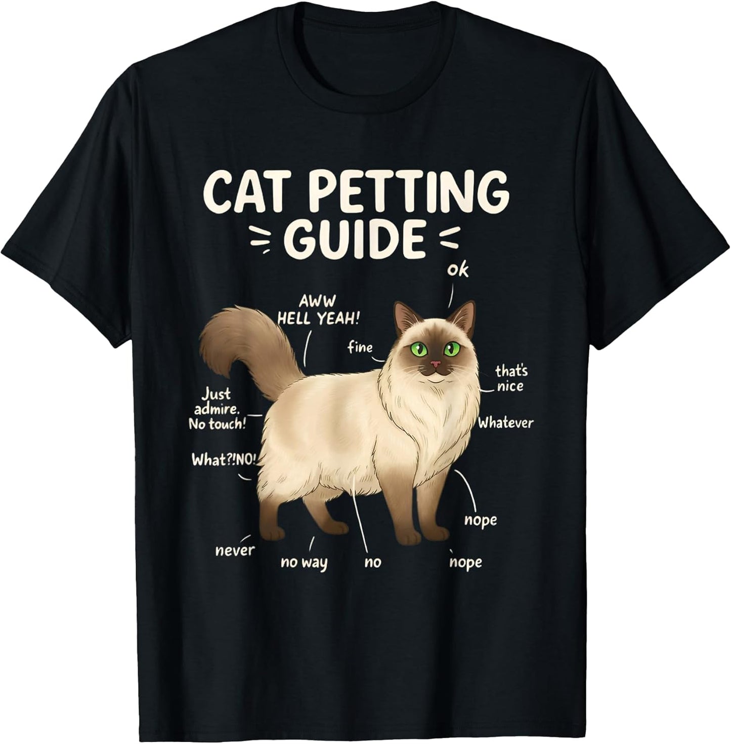 Ragdoll Cat Petting Guide Funny Cat Lover T-Shirt