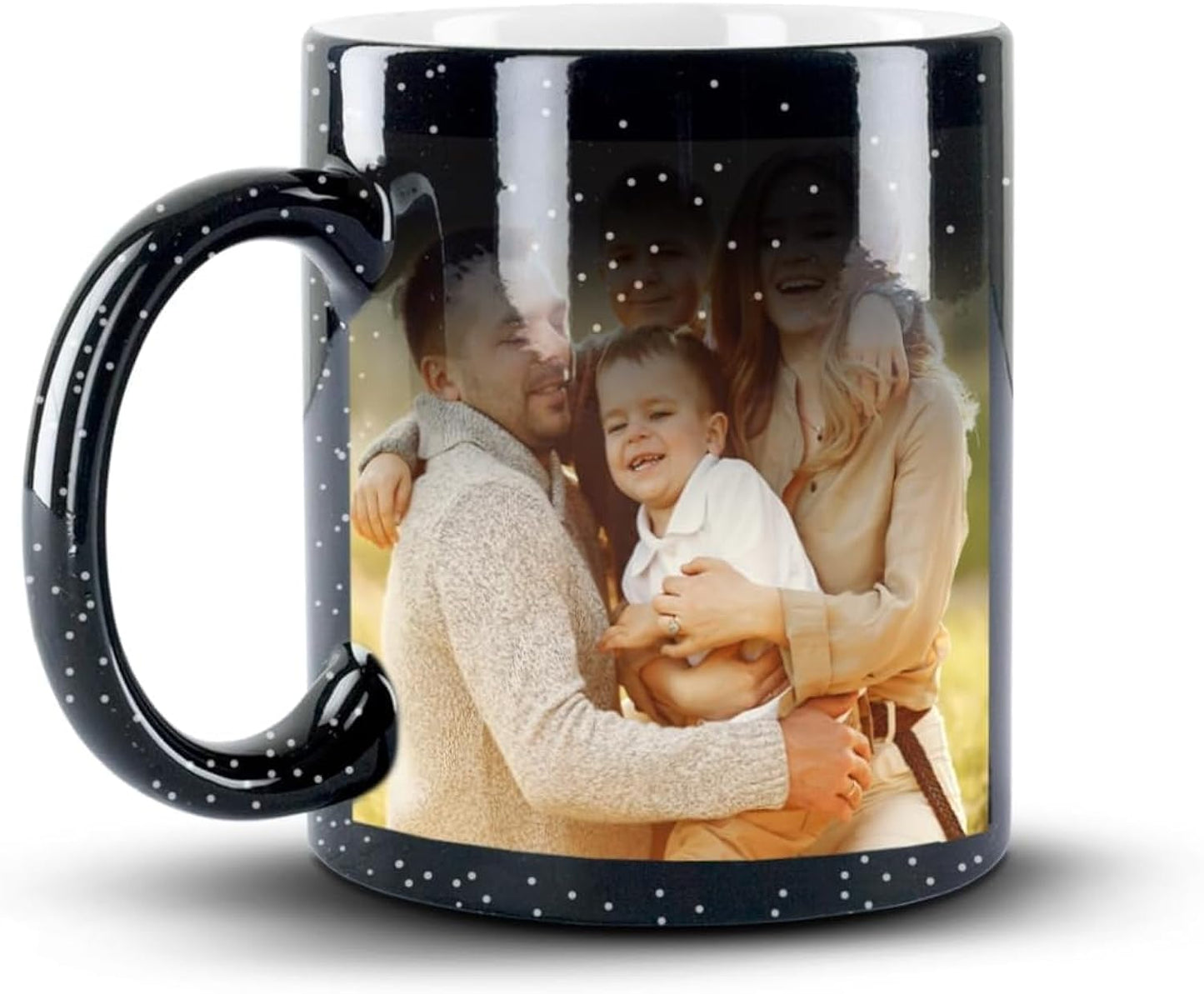 PIVOI Personalized Custom Coffee Mug with Image Text Logo - Heat Sensitive Color Changing Starry Magic 11oz Cup Perfect for Tea, Coffee, Gifts
