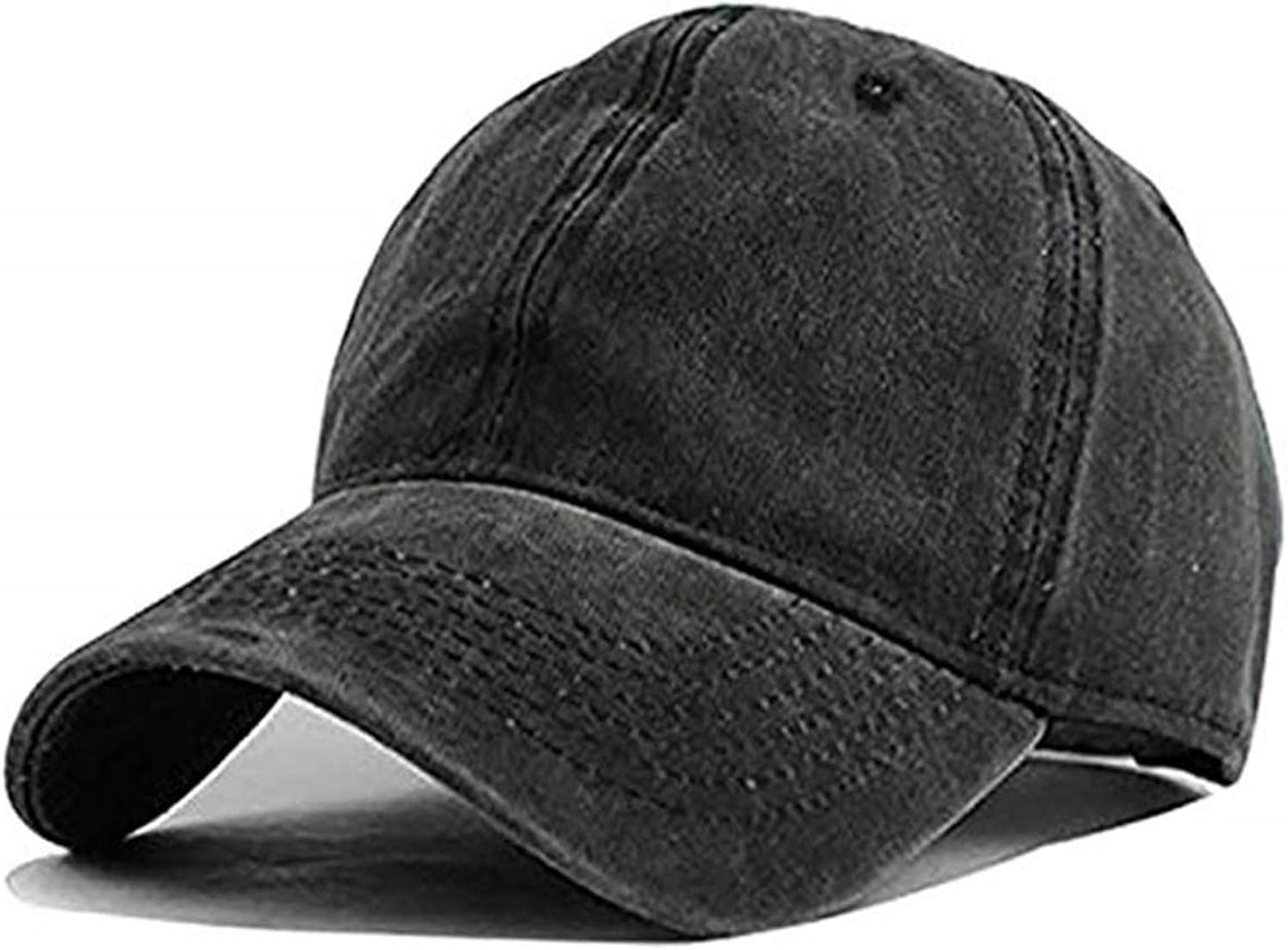 Unisex Vintage Washed Distressed Baseball-Cap Twill Adjustable Dad-Hat