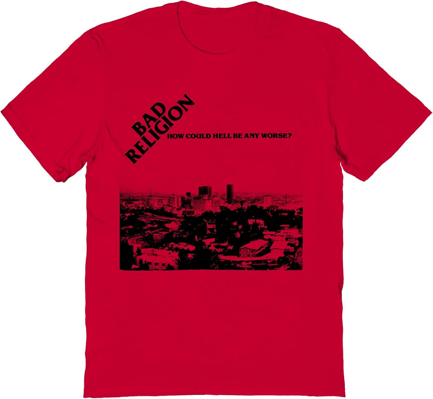 Bad Religion Band T Shirt How Could Hell Be Any Worse Adult Red Short Sleeve Punk Rock Music Graphic Tees