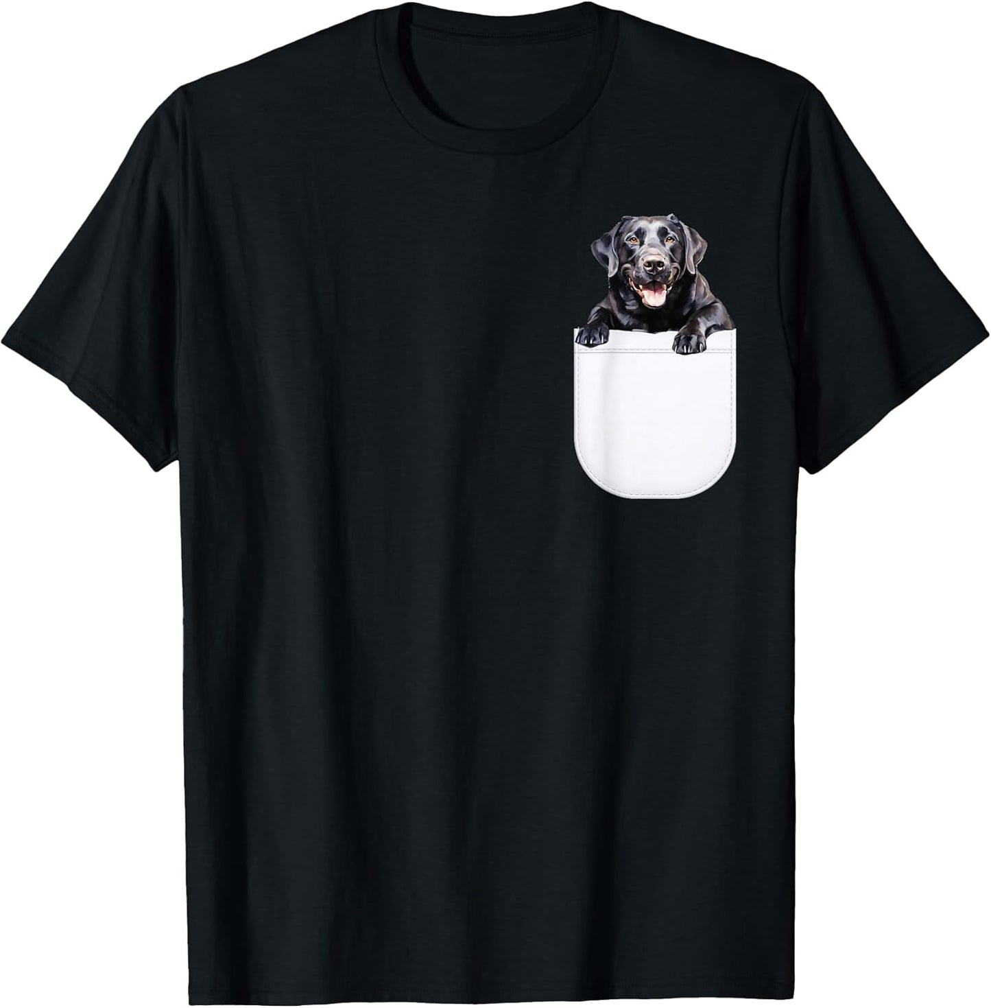 Black Labrador Dog in Pocket, Black Lab Dog Owners Lover T-Shirt