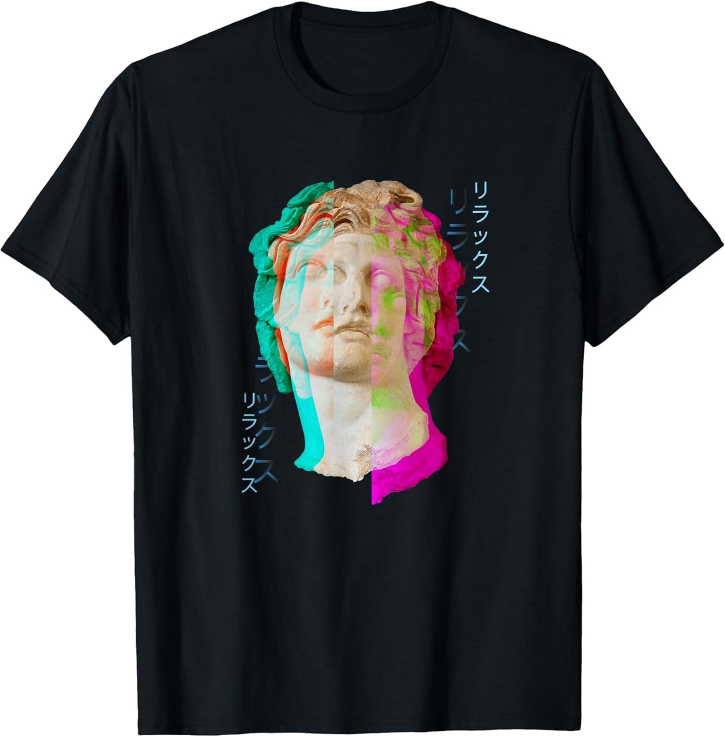 Glitch Greek Statue retrowave synthwave Vaporwave Aesthetic T-Shirt