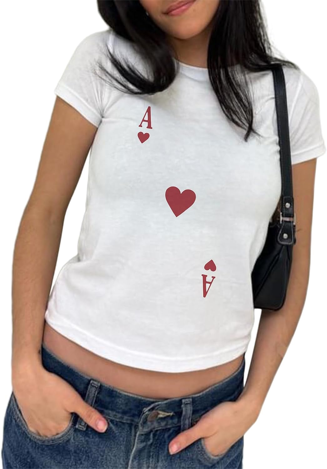 Women Y2k Graphic Tee Short Sleeve Crew Neck Baby Tee Shirt Summer Casual Crop Top Vintage Aesthetic Going Out Top