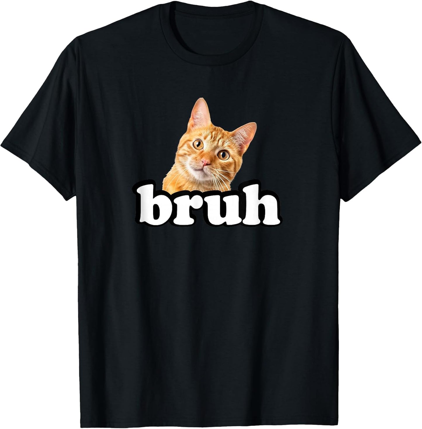 Cute Kids Womens & Mens Bruh Orange Tabby Cat Lover T-Shirt