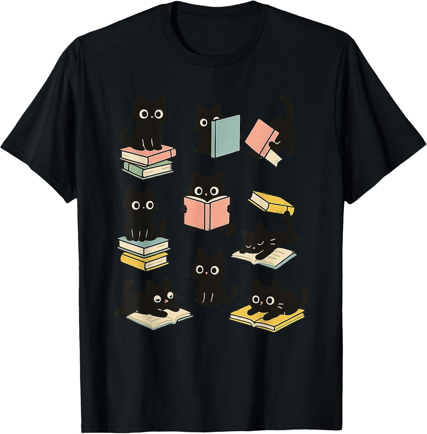 Funny Black Cat Book Lover Apparel