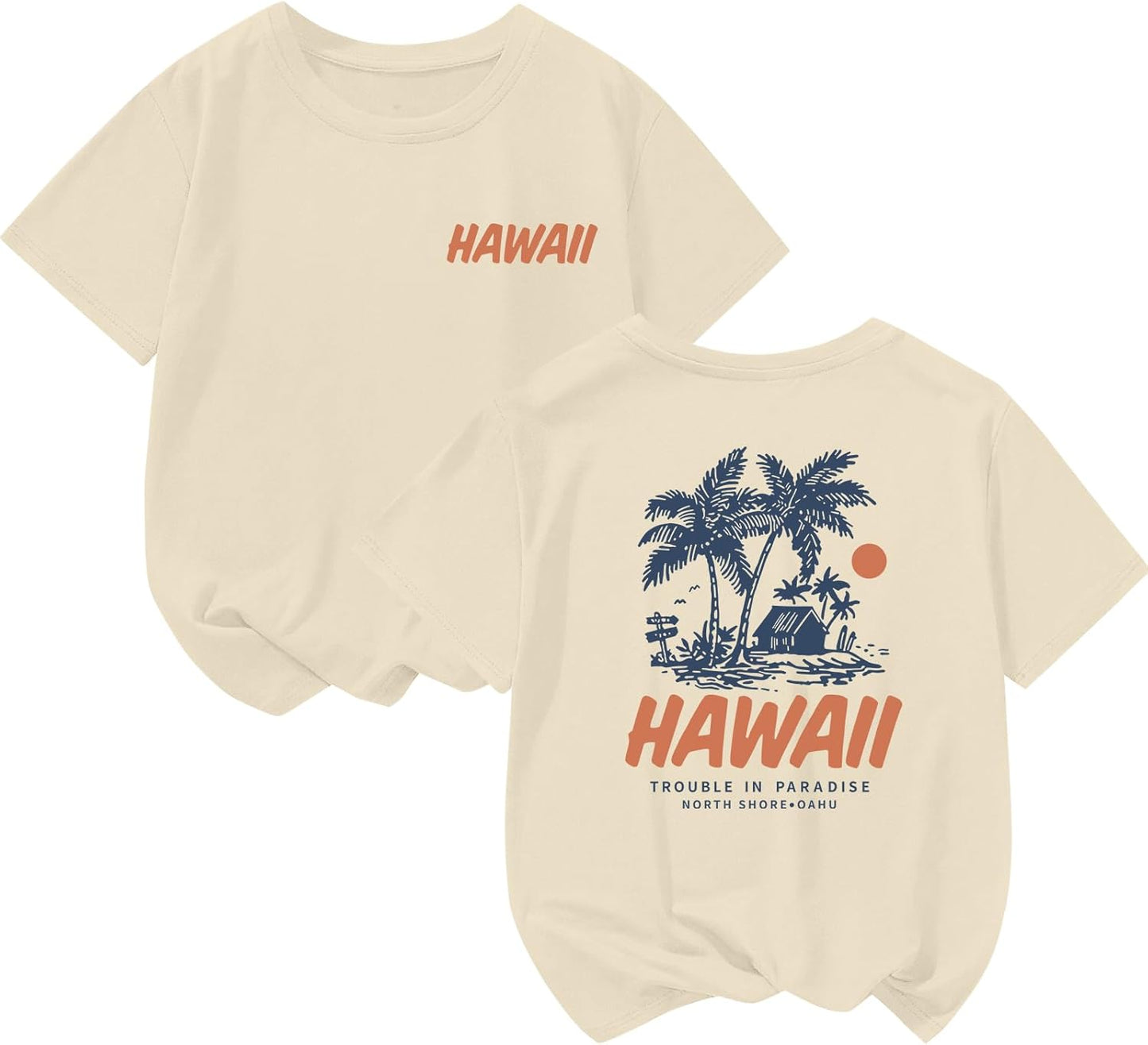 Girls Cute Hawaiian T Shirt Kawaii Beach Shirts for Teens Aesthetic Preppy Hawaii Palm Graphic Tees Vacation Tops