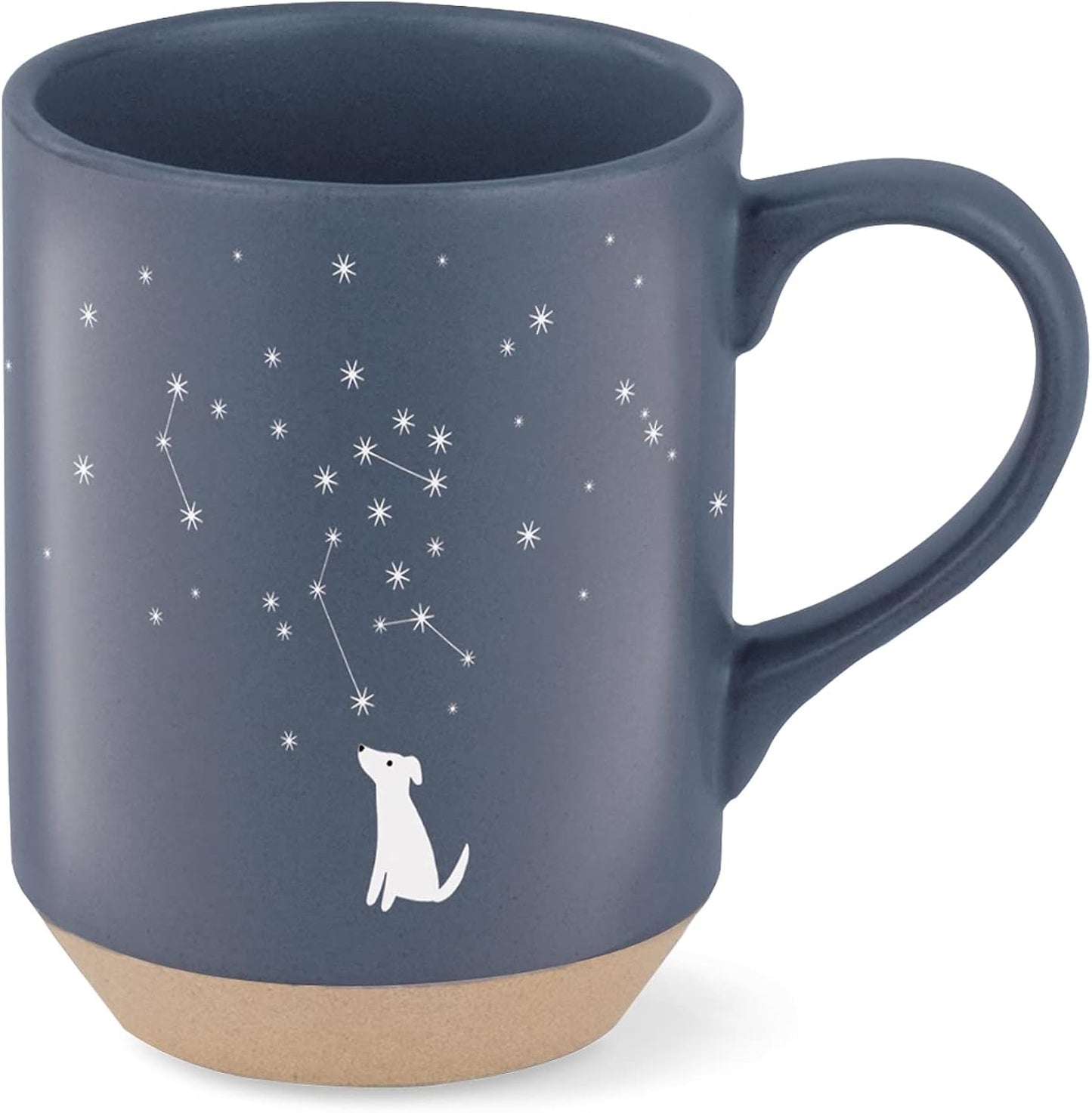 Fringe Studio Celestial Dog Stoneware Mug, 12 fl oz, Navy, 429017