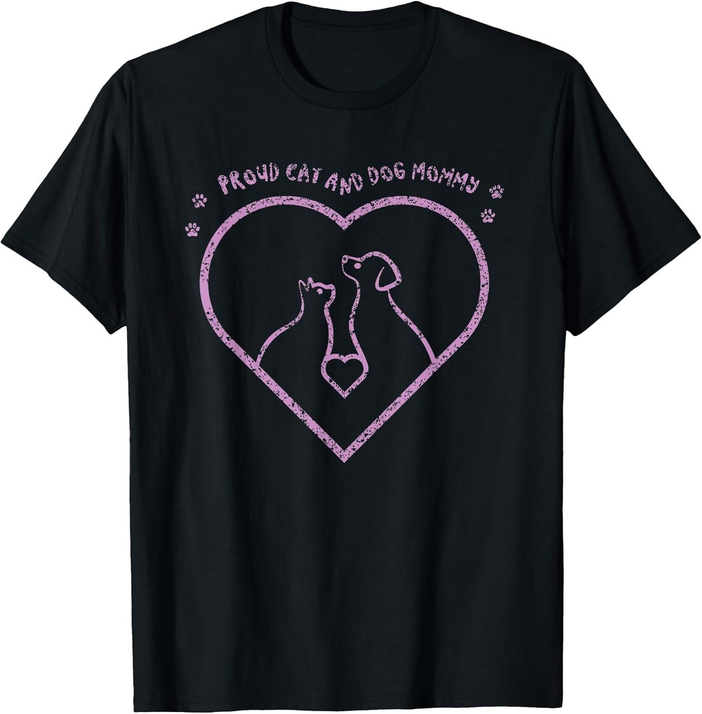 Proud Cat And Dog Mommy Dogs Lover Cats Mom Mother Mama T-Shirt
