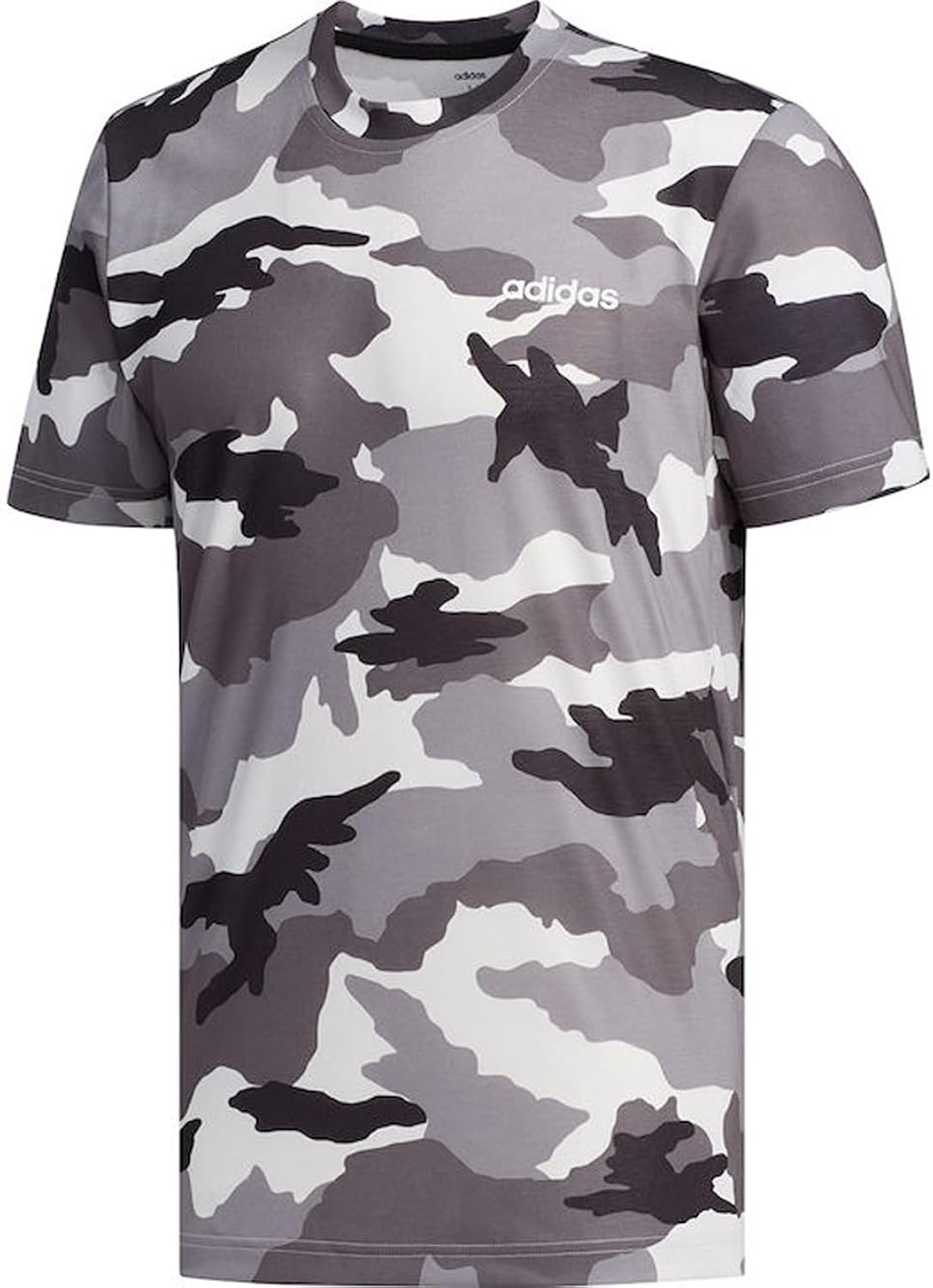 Mens All Over Print Camo Graphic T-Shirt, Black/White