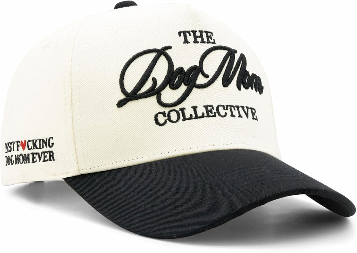 Dog Mom Hat, Dog Mom Gifts for Women, Adjustable Two-Tone Embroidered Baseball Cap for Women, Mothers Day Birthday Gifts for Pet Lover Black