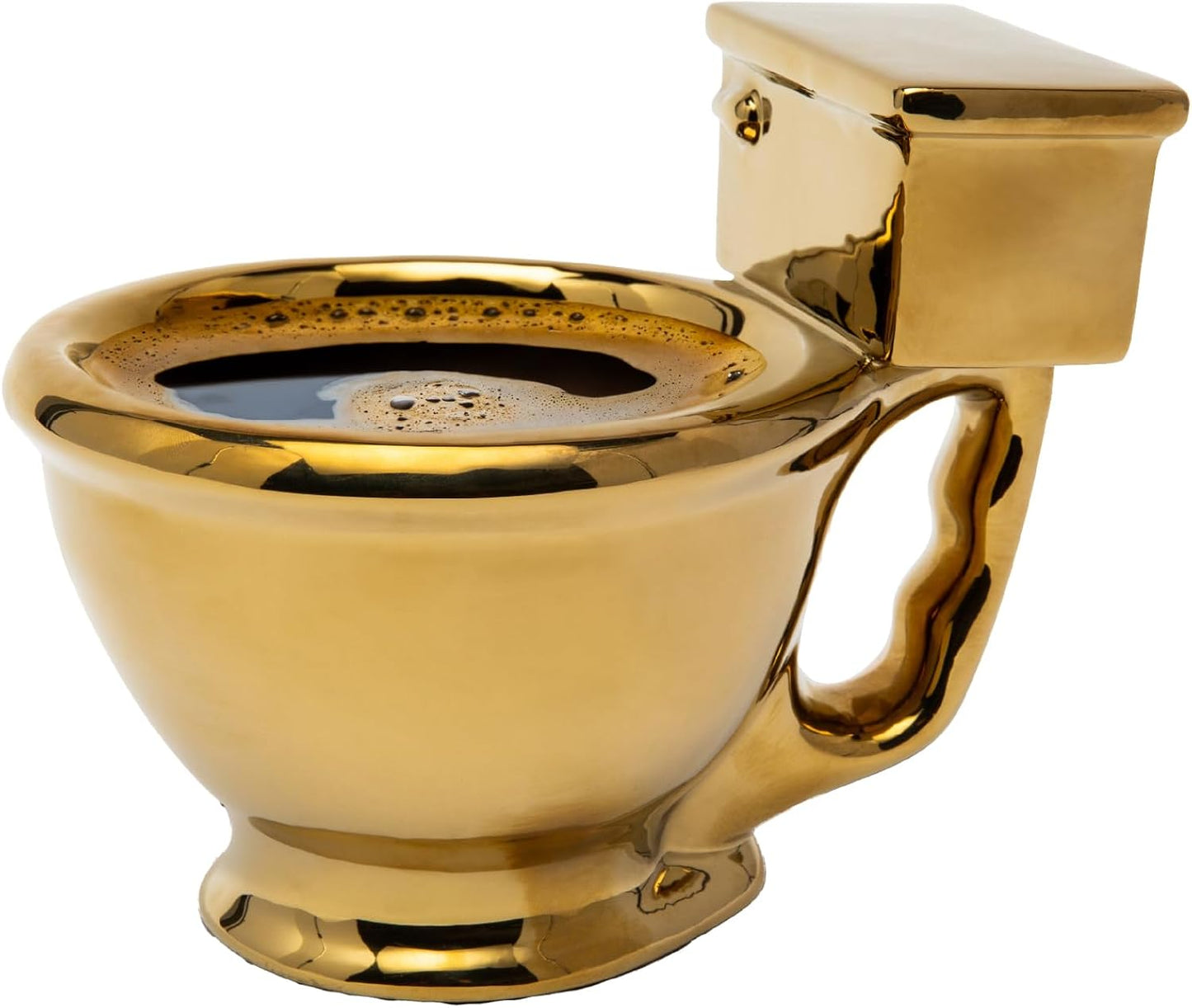 BigMouth Inc Golden Toilet Mug - Funny Coffee Cup for Men, Women - Novelty Toilet Bowl Mug - Hilarious Gag Gift - Ceramic Bathroom - 12 Oz