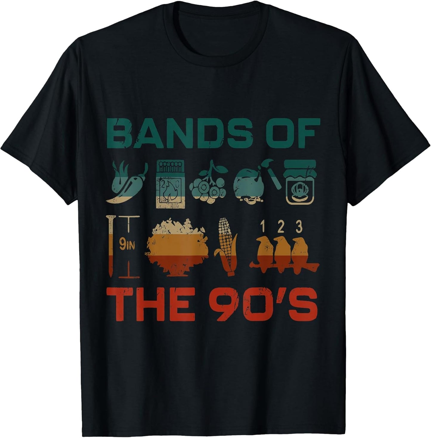 Retro Popular Music Bands of the 90s Vintage 90s Music Lover T-Shirt