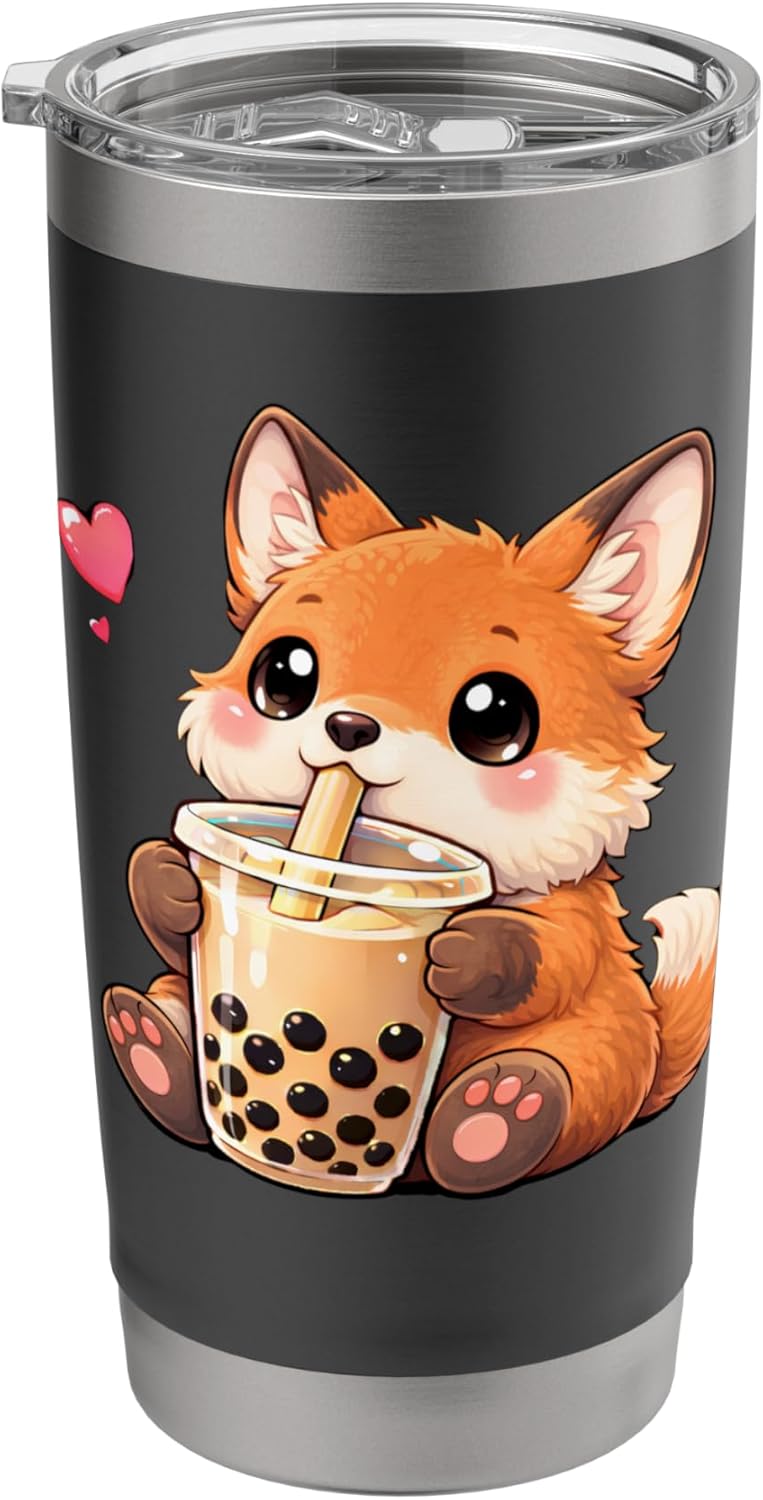 Cute Fox Boba Tea Shirt Kawaii Animal Lover