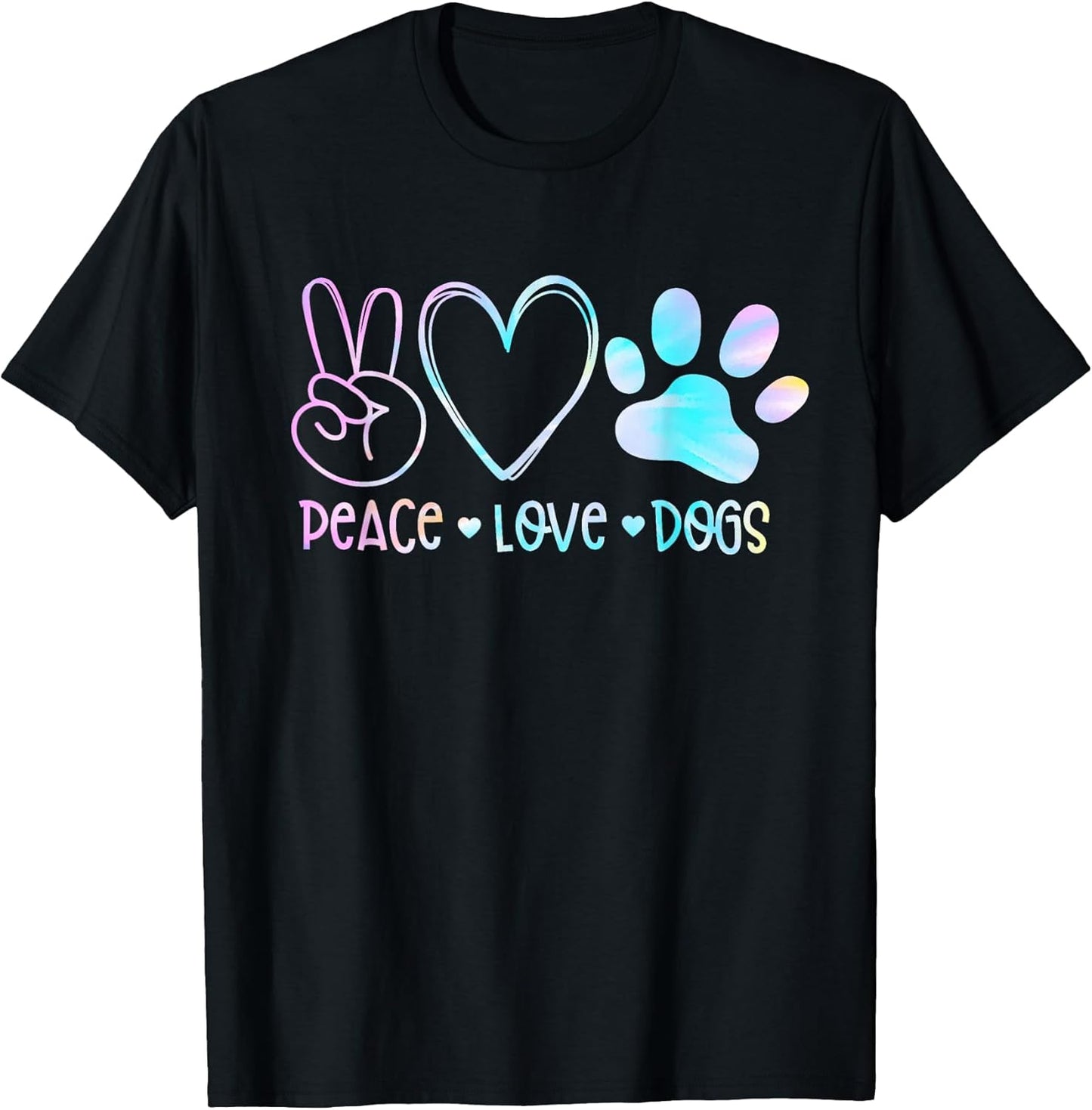 Peace Love Rescue Dog Lover Parent Adopted Tie Dye Pet Owner T-Shirt