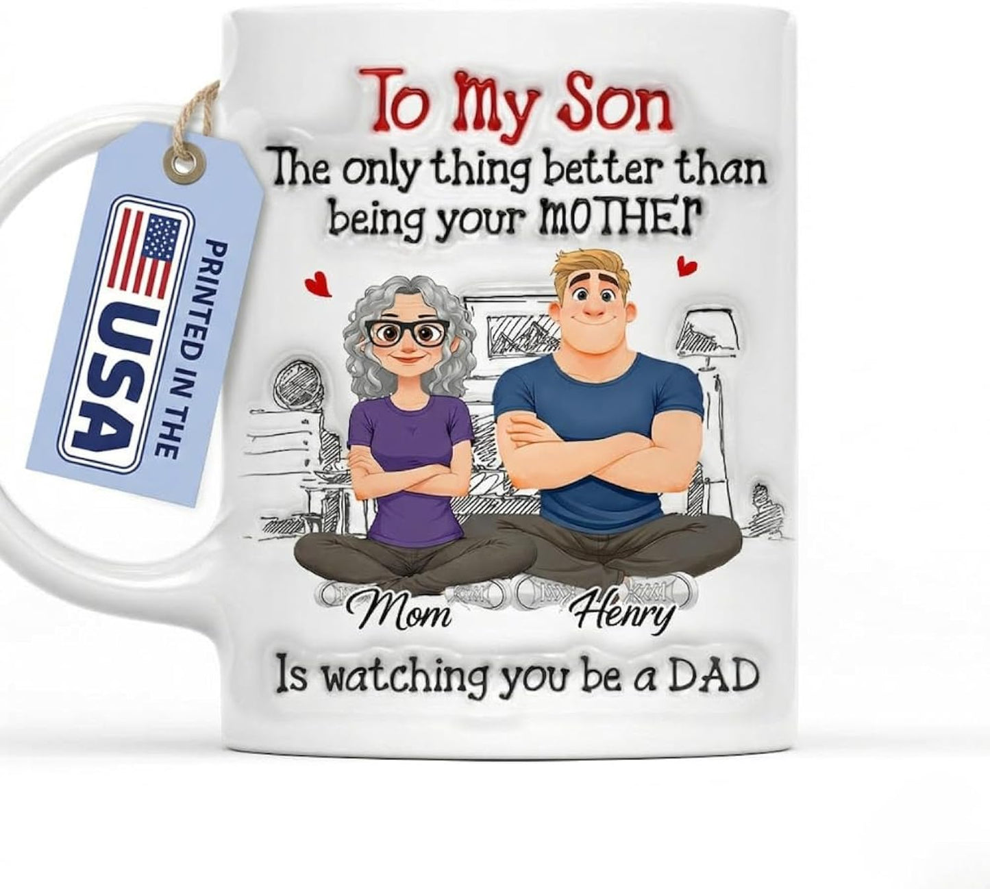 Wrappiness Being A Dad Mug Gift From Mother To Son – Customized To My Son Birthday, Father’s Day Gift for Grown Up Son, Father’s Day Gift for Adult Son From Mother, Fathers Day Personalized Coffee Cup