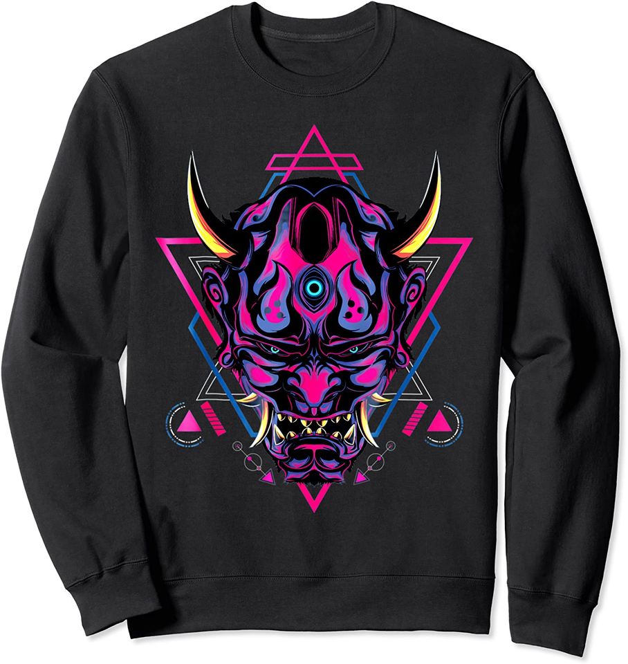 Samurai Demon Oni Akuma Mask Bushido Spirit Japanese Sweatshirt