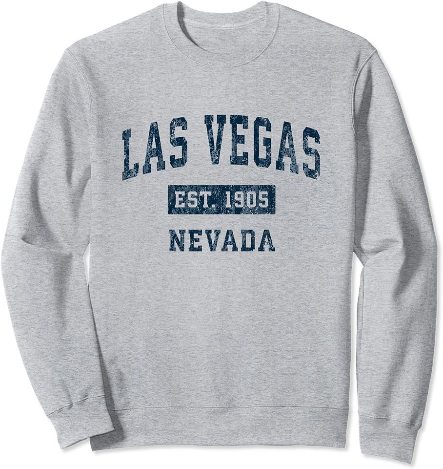 Las Vegas Nevada NV Vintage Sports Design Navy Print Sweatshirt