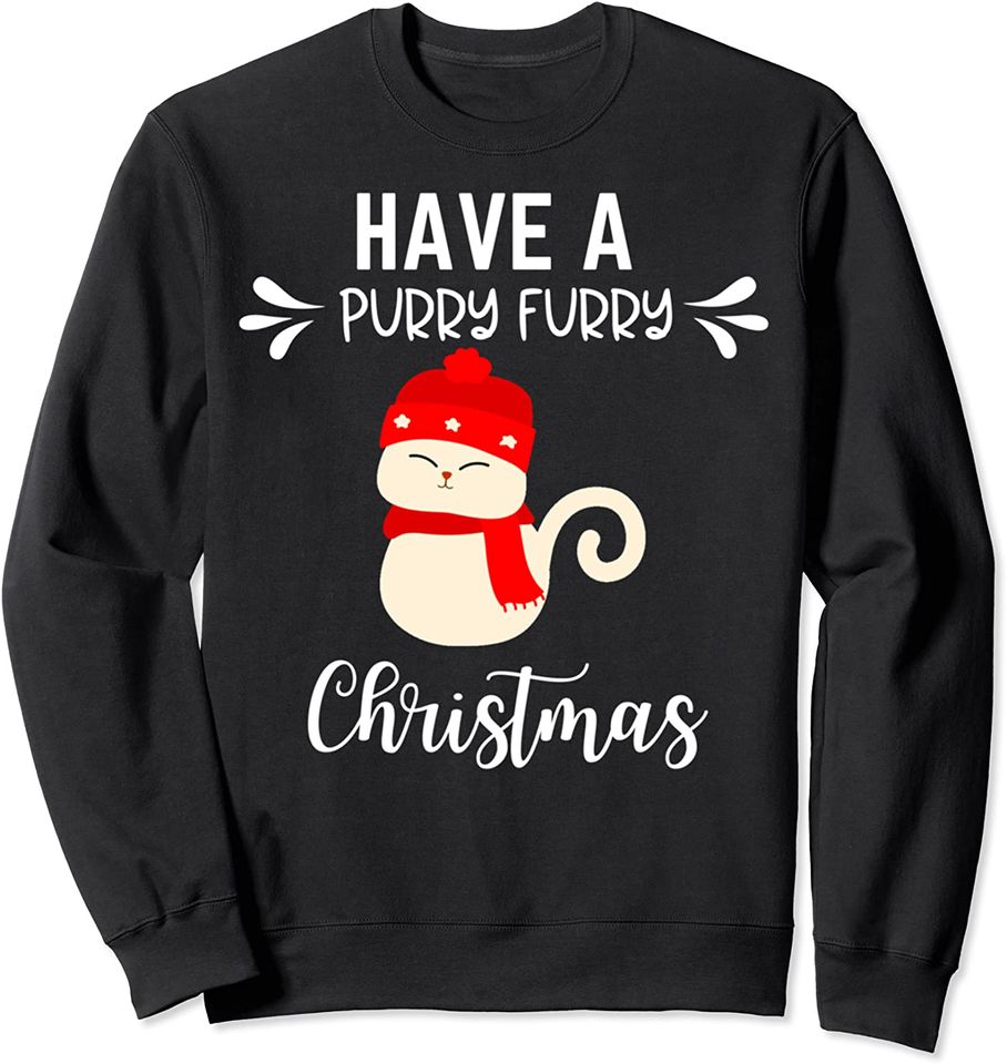 Furry Knot Sweatshirt Have A Purry Furry Christmas