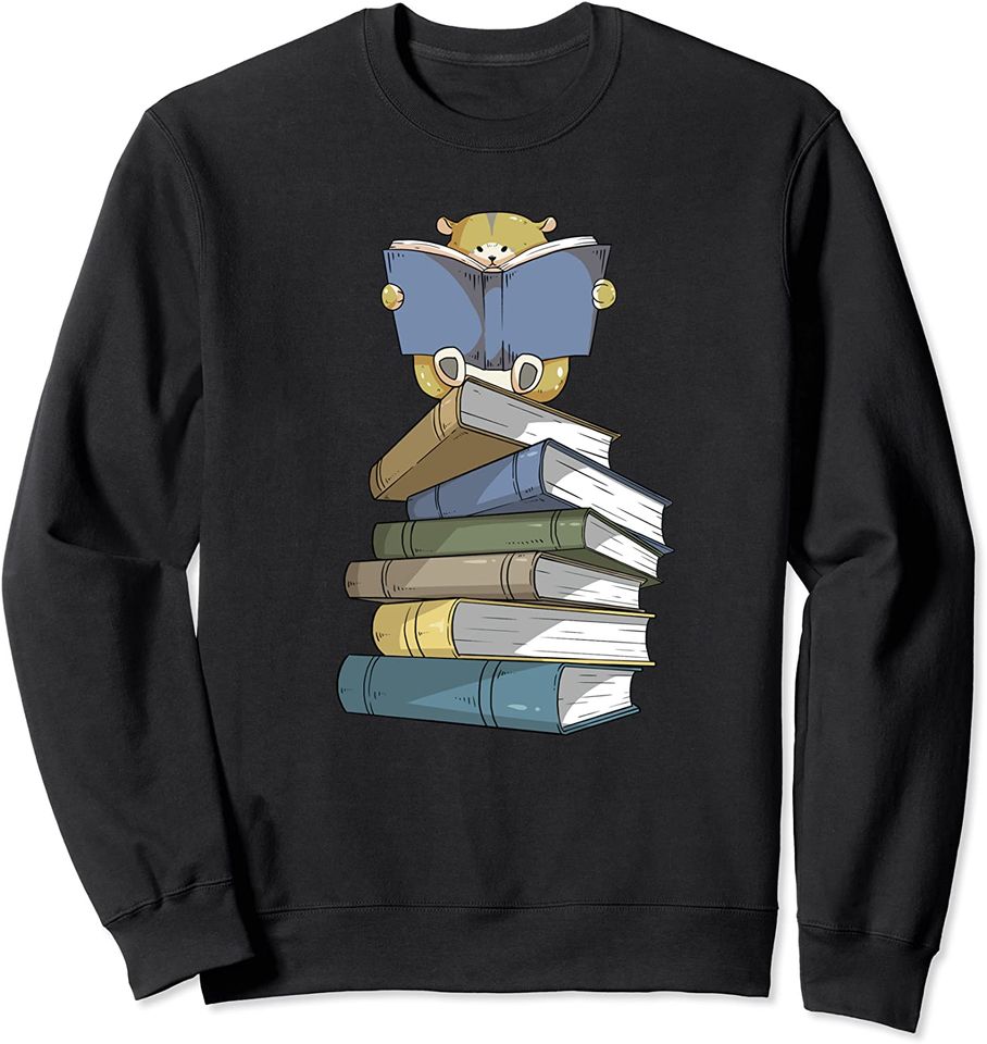Hamster Books | Hamster Reading Lover Gift Sweatshirt