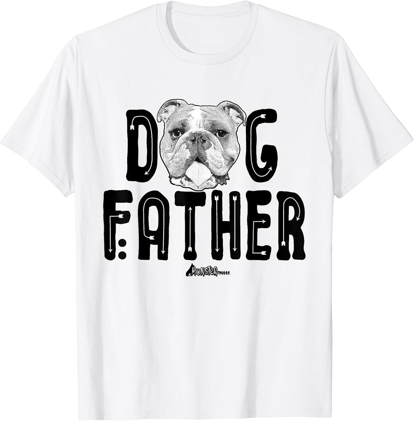 Dog Father Shirt, English Bulldog Dad Top, Fun Dog Lover Men Women Kids T-Shirt