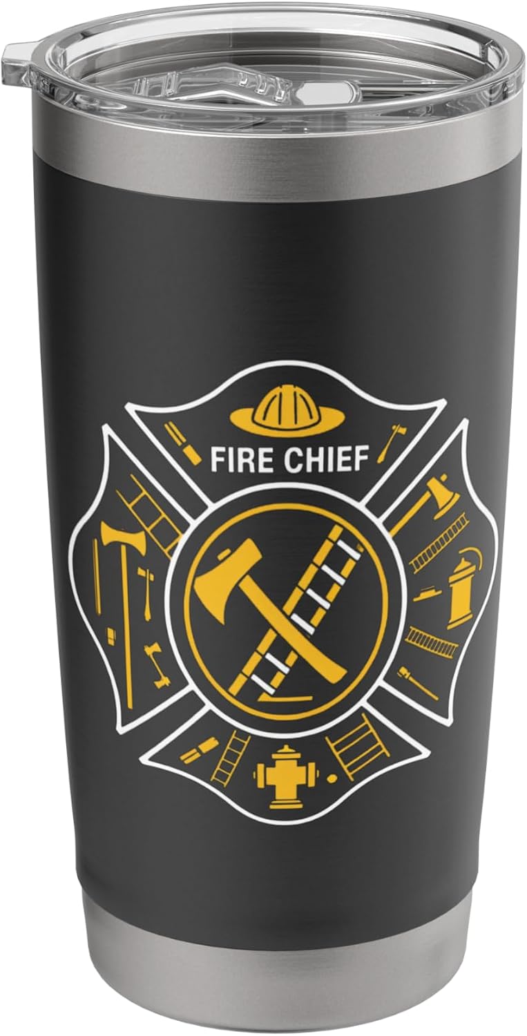 Firefighter Shirt Kids Firefighter TShirts Men Fire Chief Stainless Steel Insulated Tumbler