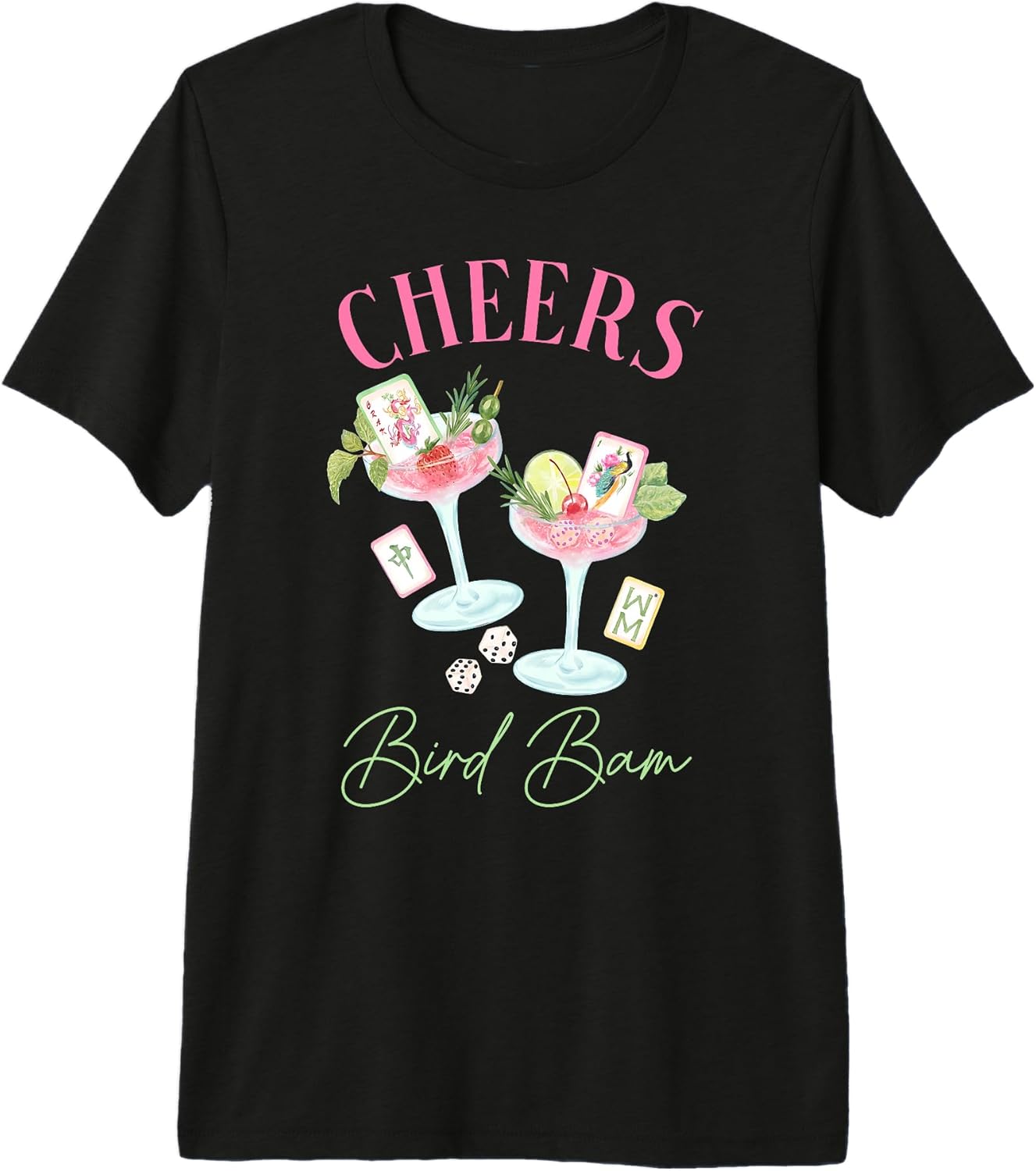 Watercolor Chinese Mahjong Cocktail Wine Outfit
